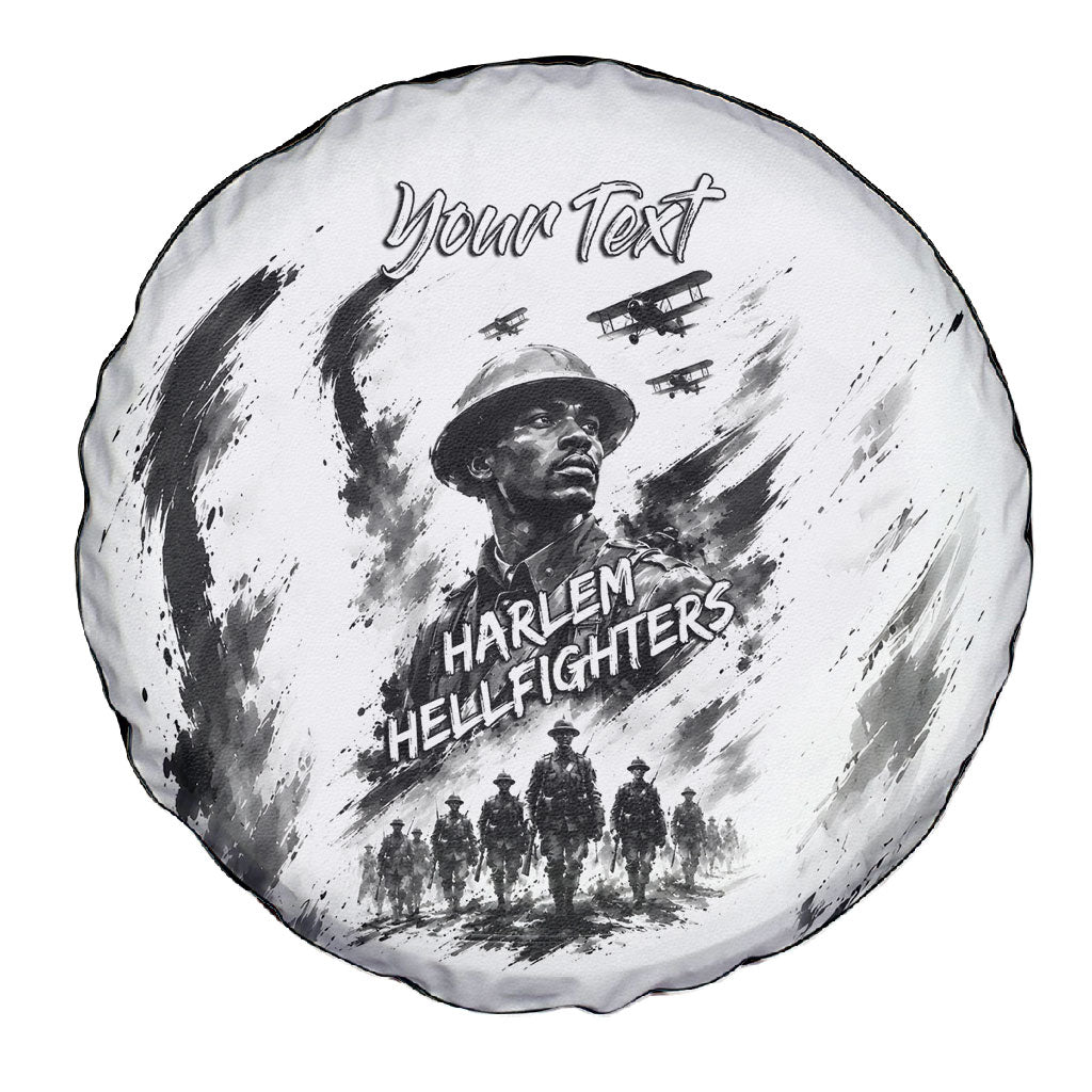 Personalized Harlem Hellfighters Spare Tire Cover WWI African American Soldiers Monochrome Grunge Sketch Art