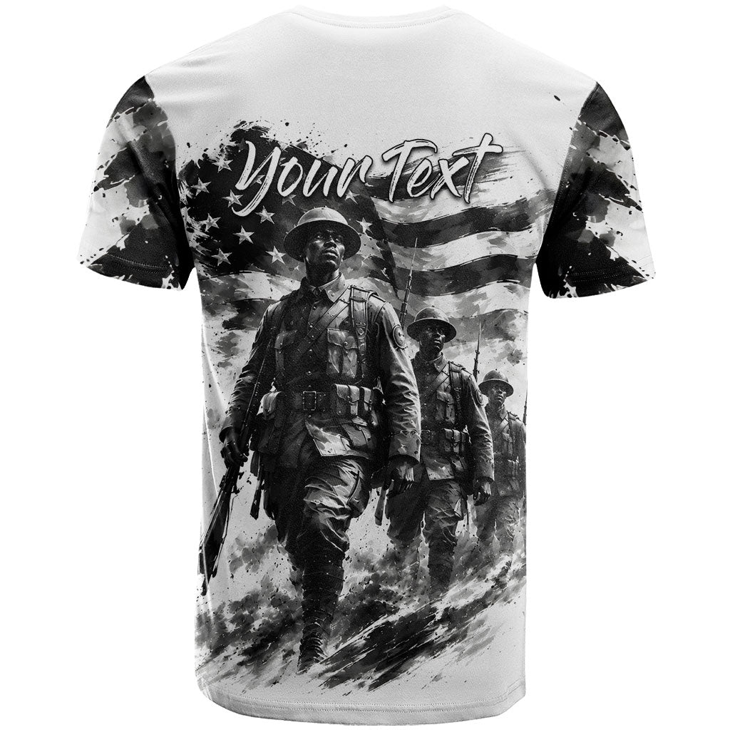 Personalized Harlem Hellfighters T shirt WWI African American Soldiers Monochrome Grunge Sketch Art