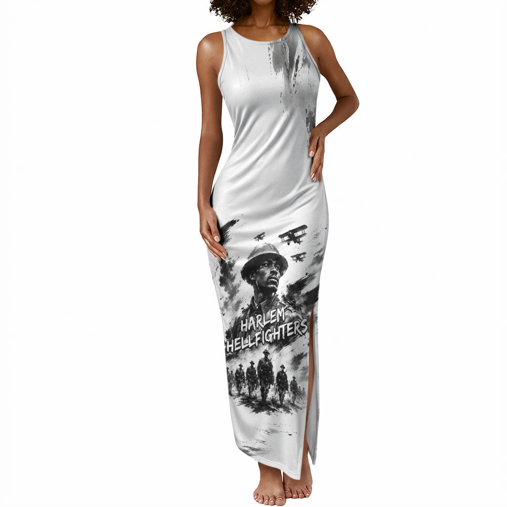 Personalized Harlem Hellfighters Tank Maxi Dress WWI African American Soldiers Monochrome Grunge Sketch Art