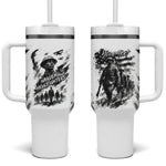 Personalized Harlem Hellfighters Tumbler With Handle WWI African American Soldiers Monochrome Grunge Sketch Art