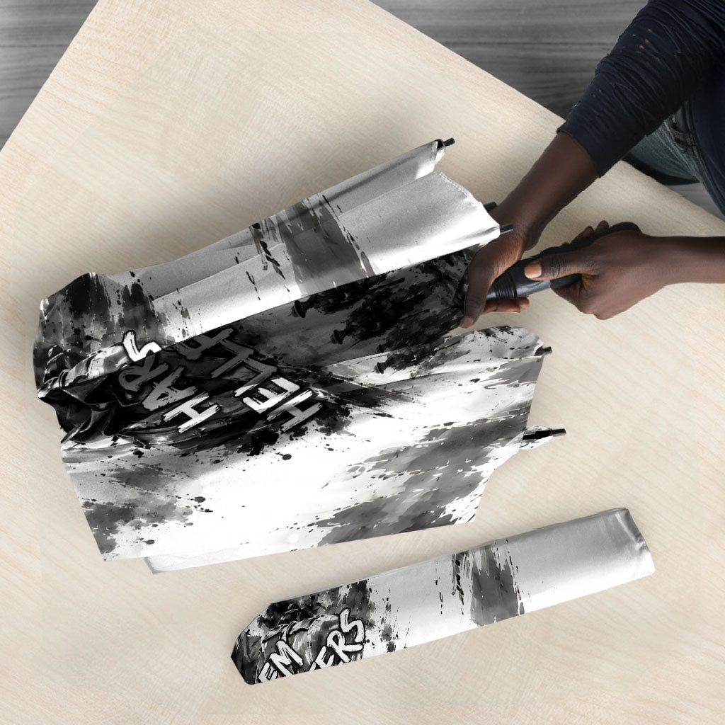Personalized Harlem Hellfighters Umbrella WWI African American Soldiers Monochrome Grunge Sketch Art