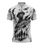 Personalized Harlem Hellfighters Zipper Polo Shirt WWI African American Soldiers Monochrome Grunge Sketch Art