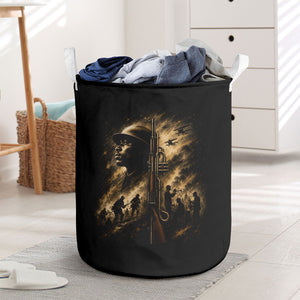 Harlem Hellfighters WWI Soldier Laundry Basket Vintage Military Jazz Band Artwork