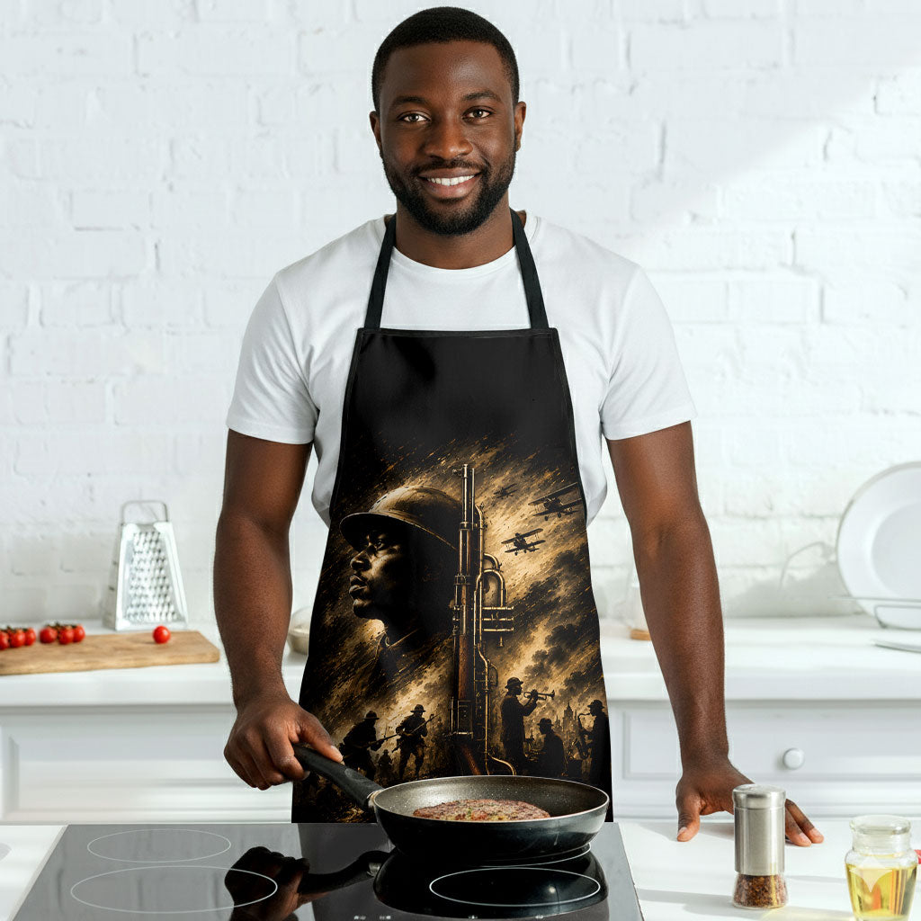 Harlem Hellfighters WWI Soldier Apron Vintage Military Jazz Band Artwork