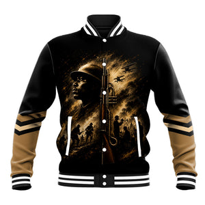 Harlem Hellfighters WWI Soldier Baseball Jacket Vintage Military Jazz Band Artwork