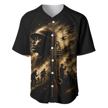 Harlem Hellfighters WWI Soldier Baseball Jersey Vintage Military Jazz Band Artwork