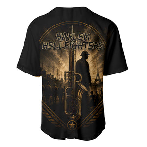 Harlem Hellfighters WWI Soldier Baseball Jersey Vintage Military Jazz Band Artwork