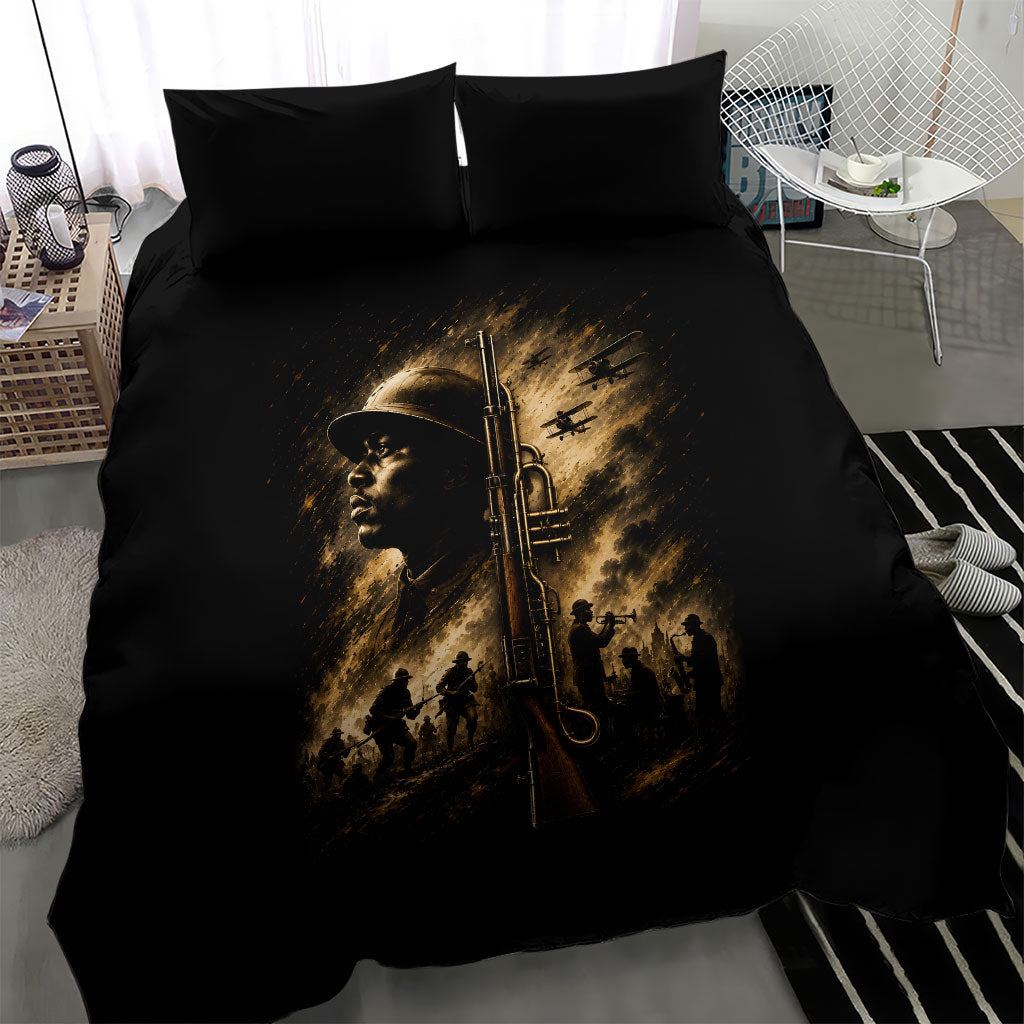 Harlem Hellfighters WWI Soldier Bedding Set Vintage Military Jazz Band Artwork