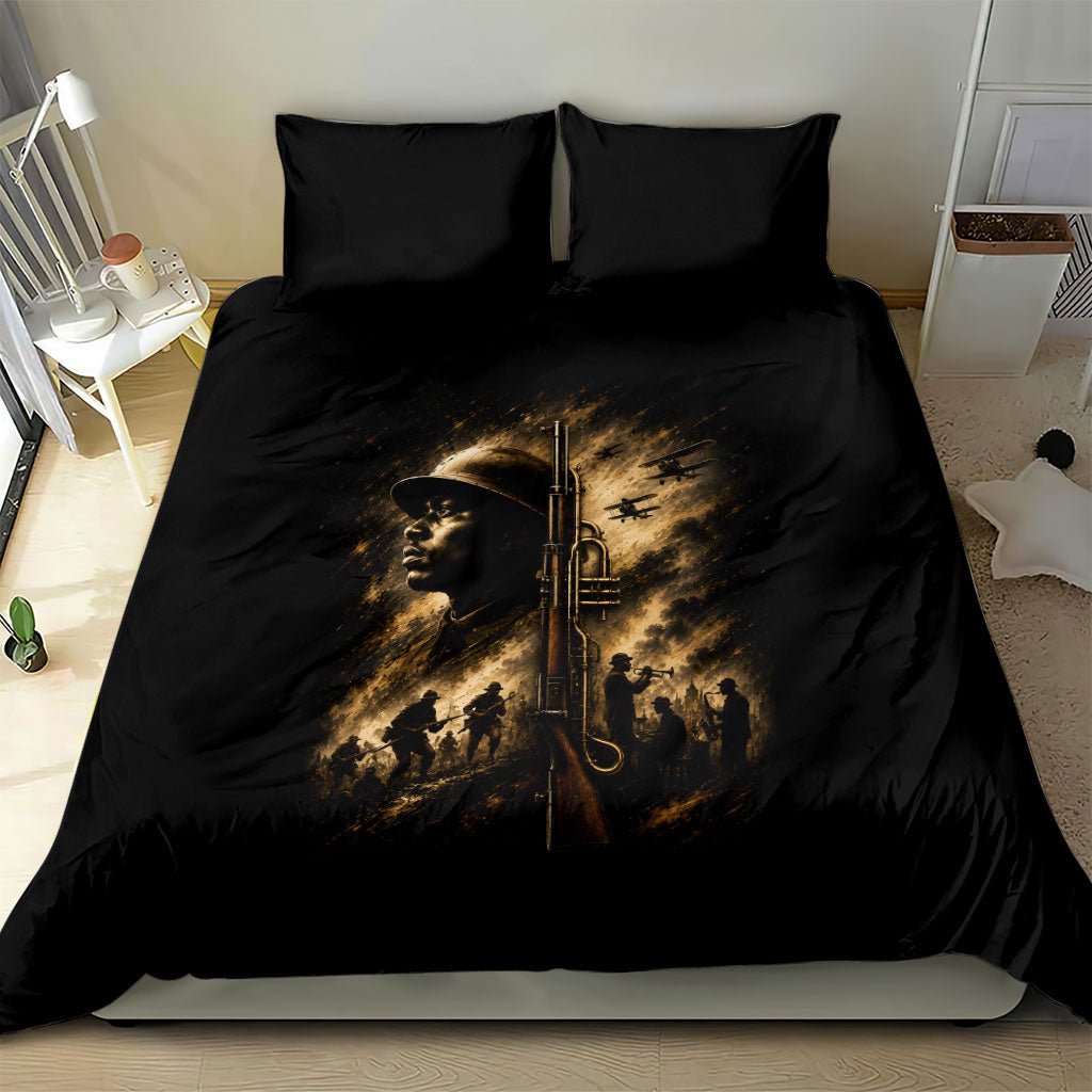 Harlem Hellfighters WWI Soldier Bedding Set Vintage Military Jazz Band Artwork