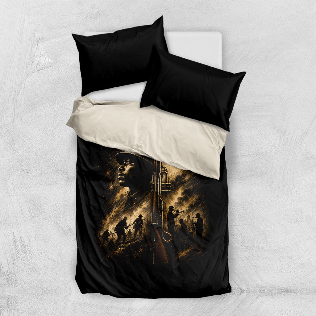 Harlem Hellfighters WWI Soldier Bedding Set Vintage Military Jazz Band Artwork