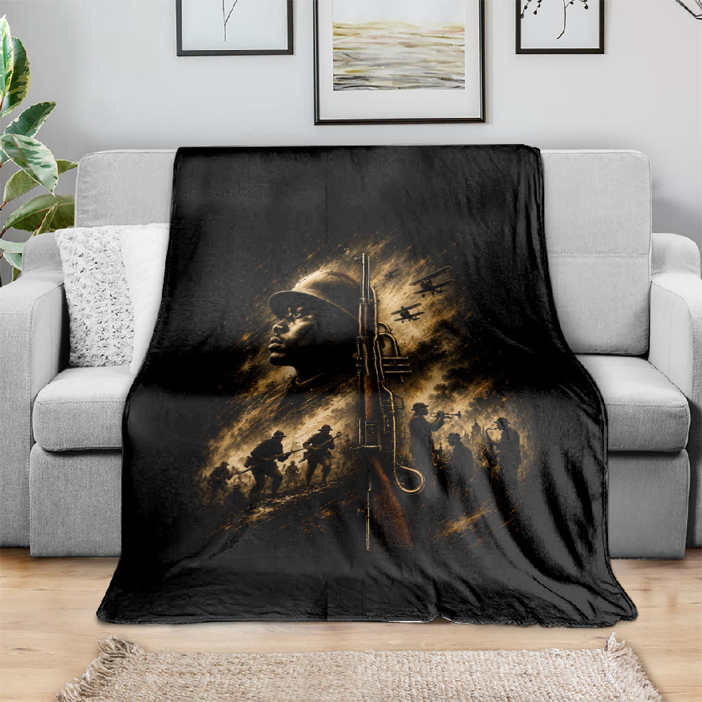 Harlem Hellfighters WWI Soldier Blanket Vintage Military Jazz Band Artwork
