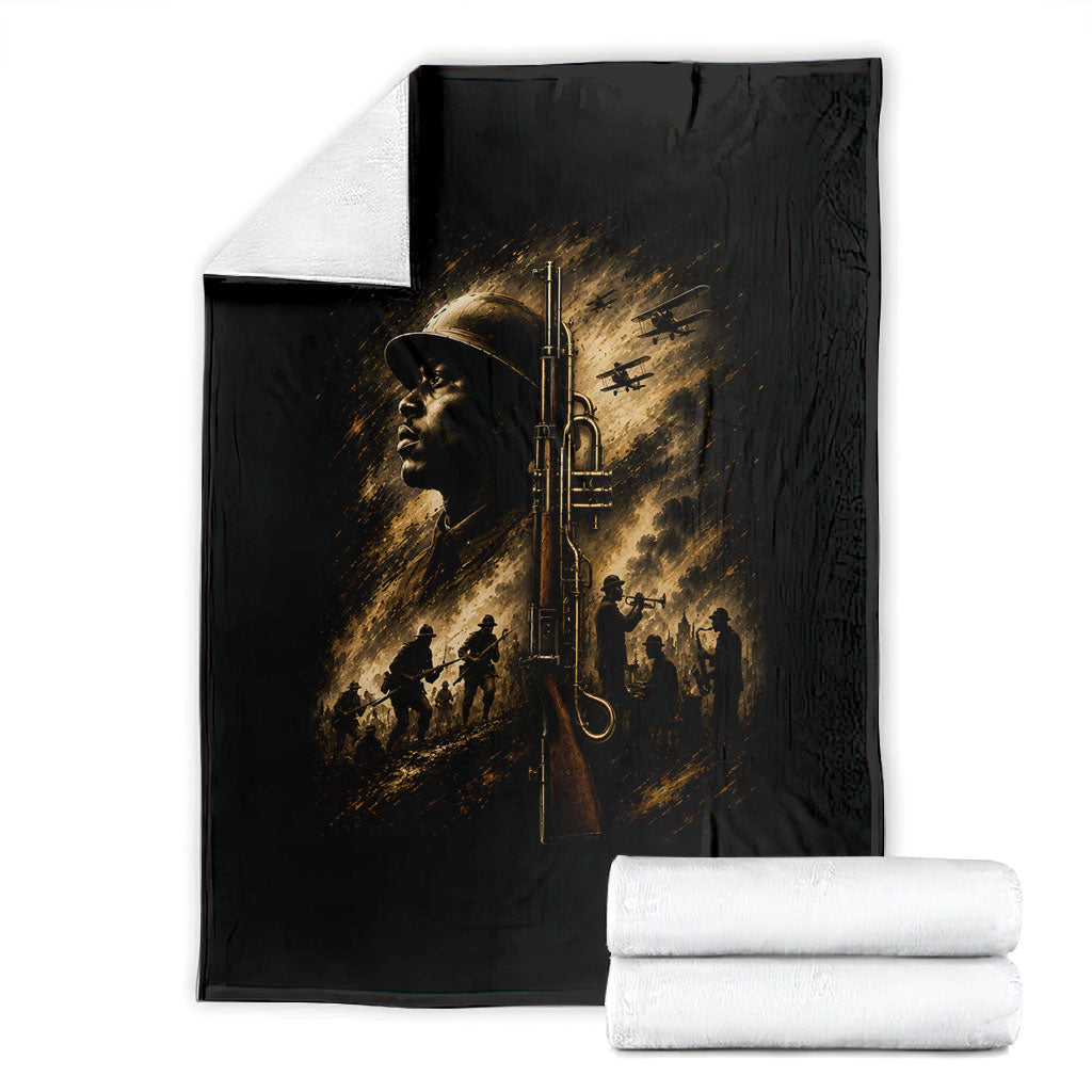 Harlem Hellfighters WWI Soldier Blanket Vintage Military Jazz Band Artwork