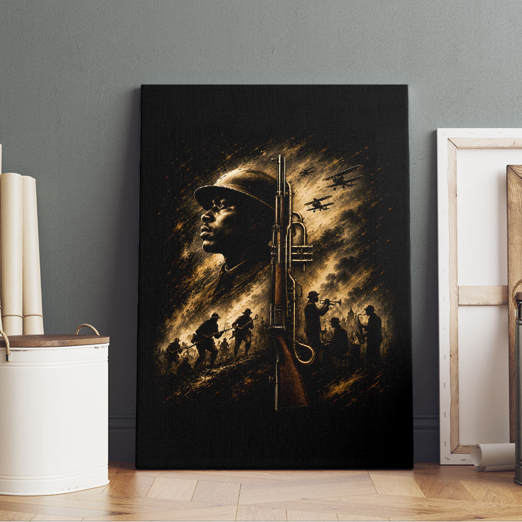 Harlem Hellfighters WWI Soldier Canvas Wall Art Vintage Military Jazz Band Artwork