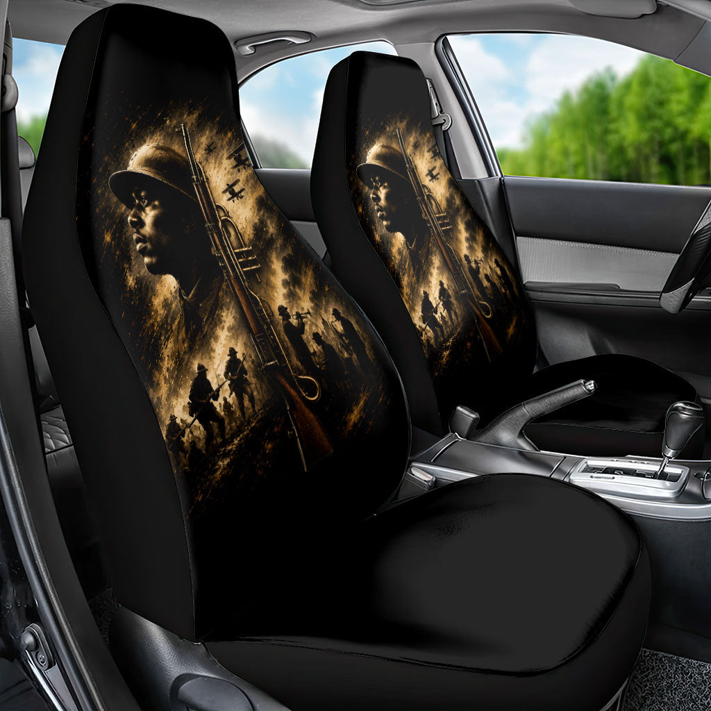 Harlem Hellfighters WWI Soldier Car Seat Cover Vintage Military Jazz Band Artwork