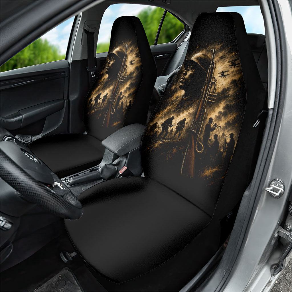 Harlem Hellfighters WWI Soldier Car Seat Cover Vintage Military Jazz Band Artwork