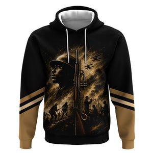 Harlem Hellfighters WWI Soldier Hoodie Vintage Military Jazz Band Artwork