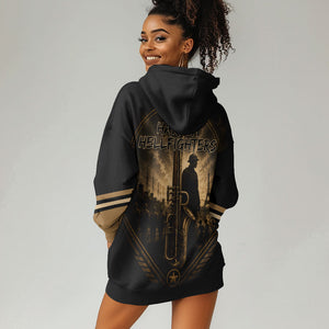 Harlem Hellfighters WWI Soldier Hoodie Dress Vintage Military Jazz Band Artwork