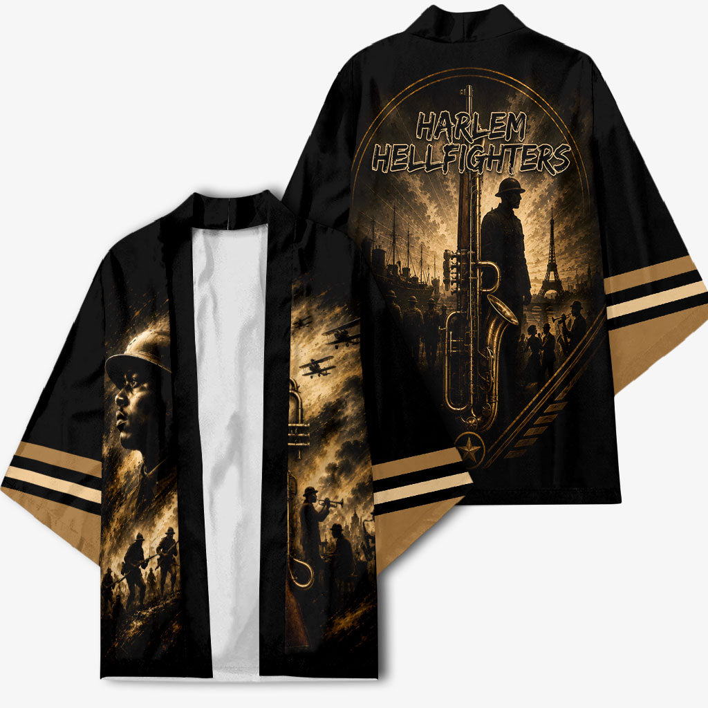 Harlem Hellfighters WWI Soldier Kimono Vintage Military Jazz Band Artwork