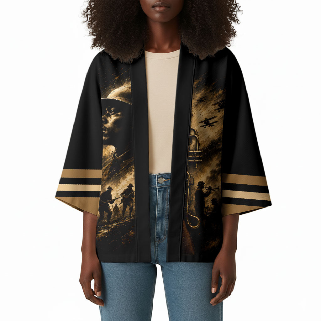 Harlem Hellfighters WWI Soldier Kimono Vintage Military Jazz Band Artwork