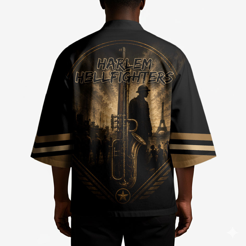 Harlem Hellfighters WWI Soldier Kimono Vintage Military Jazz Band Artwork