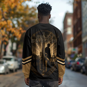 Harlem Hellfighters WWI Soldier Long Sleeve Shirt Vintage Military Jazz Band Artwork