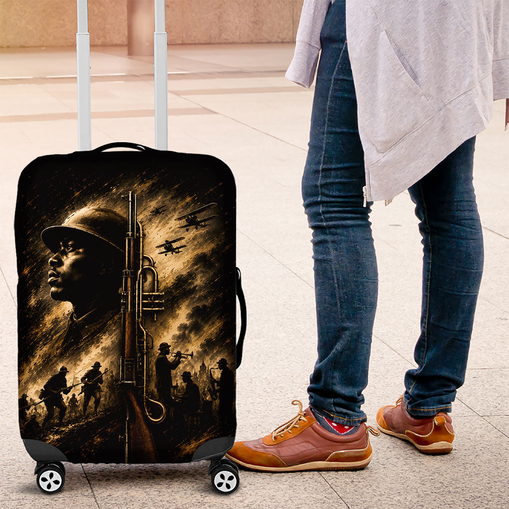 Harlem Hellfighters WWI Soldier Luggage Cover Vintage Military Jazz Band Artwork