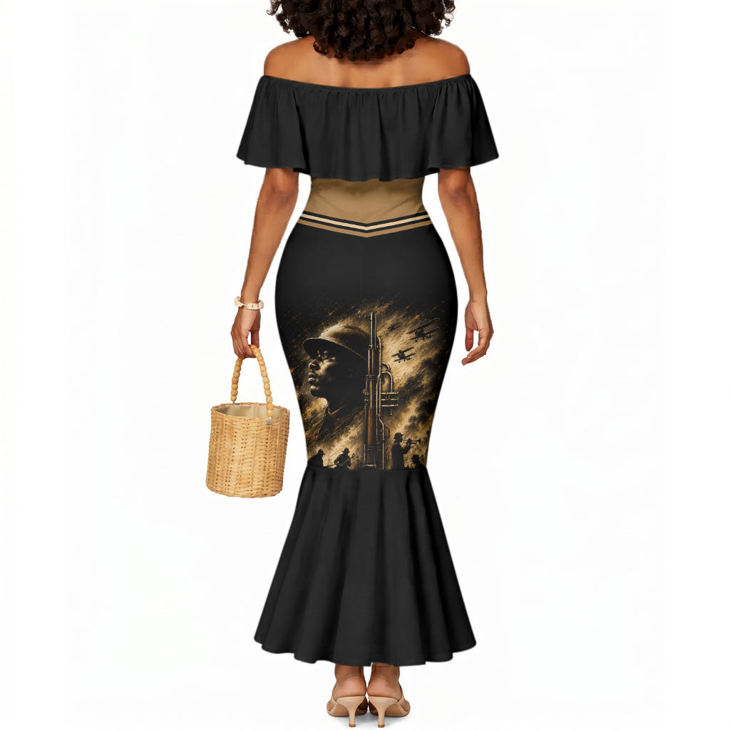 Harlem Hellfighters WWI Soldier Mermaid Dress Vintage Military Jazz Band Artwork