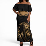Harlem Hellfighters WWI Soldier Off Shoulder Maxi Dress Vintage Military Jazz Band Artwork