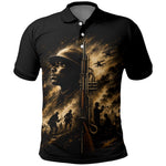 Harlem Hellfighters WWI Soldier Polo Shirt Vintage Military Jazz Band Artwork