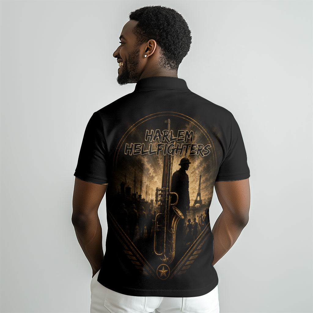 Harlem Hellfighters WWI Soldier Polo Shirt Vintage Military Jazz Band Artwork