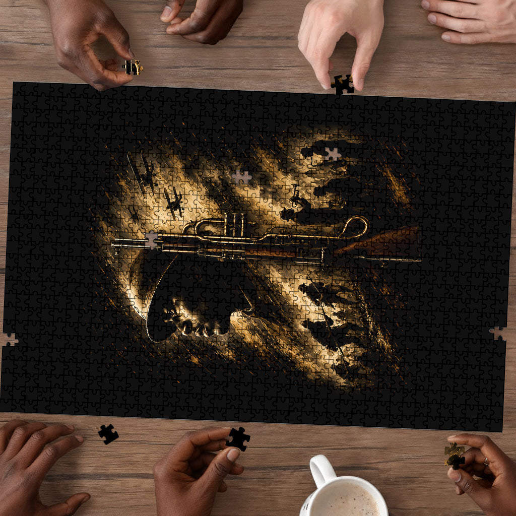 Harlem Hellfighters WWI Soldier Puzzle Vintage Military Jazz Band Artwork