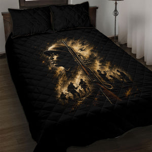 Harlem Hellfighters WWI Soldier Quilt Bed Set Vintage Military Jazz Band Artwork