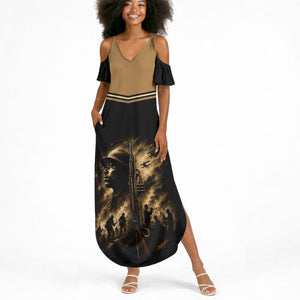 Harlem Hellfighters WWI Soldier Summer Maxi Dress Vintage Military Jazz Band Artwork