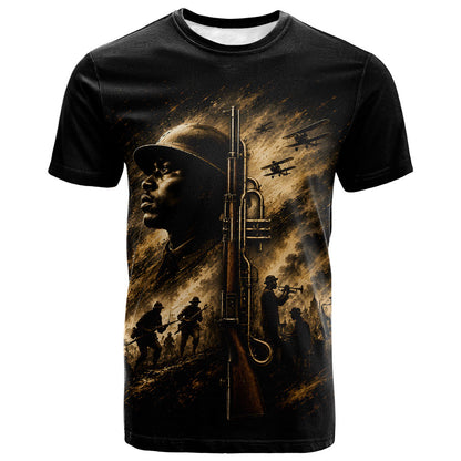 Harlem Hellfighters WWI Soldier T shirt Vintage Military Jazz Band Artwork