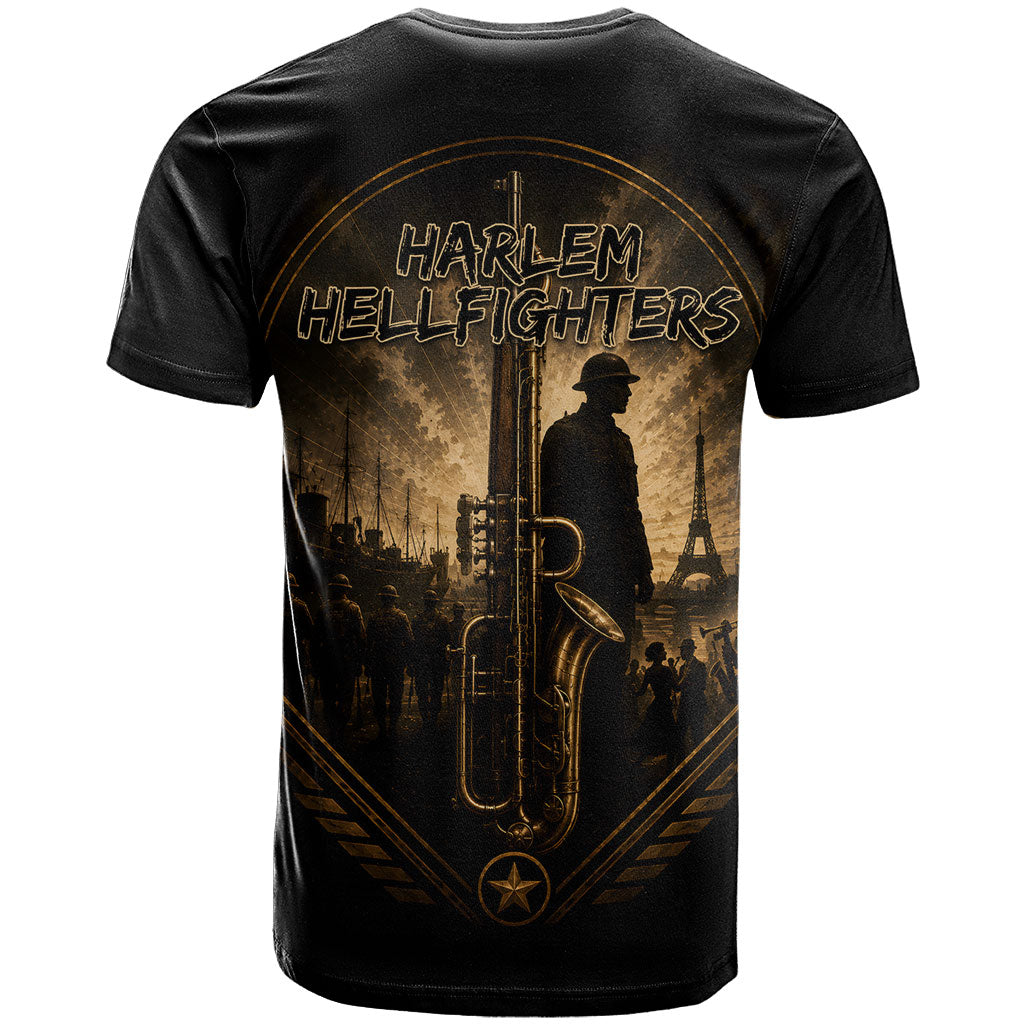 Harlem Hellfighters WWI Soldier T shirt Vintage Military Jazz Band Artwork