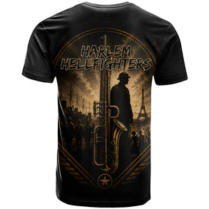 Harlem Hellfighters WWI Soldier T shirt Vintage Military Jazz Band Artwork