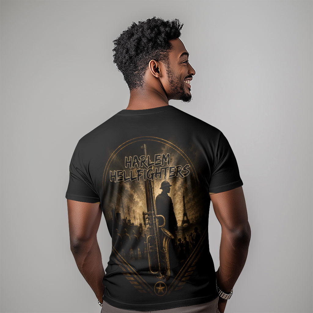 Harlem Hellfighters WWI Soldier T shirt Vintage Military Jazz Band Artwork