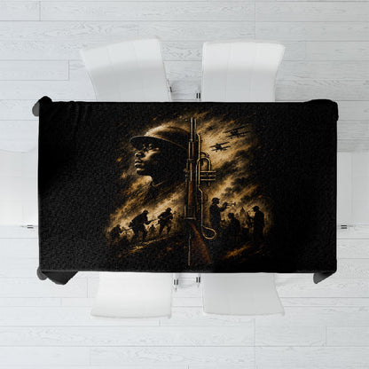 Harlem Hellfighters WWI Soldier Tablecloth Vintage Military Jazz Band Artwork