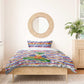 Haiti Christmas Bedding Set Blue Red Yellow Xmas Santa Sleigh and Coat of Arms - African Pride