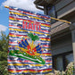 Haiti Christmas Garden Flag Blue Red Yellow Xmas Santa Sleigh and Coat of Arms - African Pride