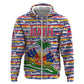 Haiti Christmas Hoodie Blue Red Yellow Xmas Santa Sleigh and Coat of Arms - African Pride