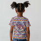 Haiti Christmas Kid T shirt Blue Red Yellow Xmas Santa Sleigh and Coat of Arms - African Pride
