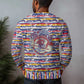 Haiti Christmas Ugly Christmas Sweater Blue Red Yellow Xmas Santa Sleigh and Coat of Arms - African Pride