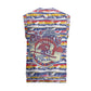Haiti Christmas Knitted V-Neck Vest Blue Red Yellow Xmas Santa Sleigh and Coat of Arms - African Pride