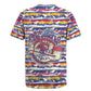 Haiti Christmas Rugby Jersey Blue Red Yellow Xmas Santa Sleigh and Coat of Arms - African Pride