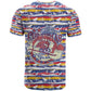 Haiti Christmas T shirt Blue Red Yellow Xmas Santa Sleigh and Coat of Arms - African Pride