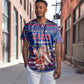 Haiti Christmas Baseball Jersey Blue Red Xmas Santa Snowflake and Map - African Pride