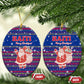 Haiti Christmas Ceramic Ornament Blue Red Xmas Santa Snowflake and Map - African Pride