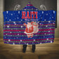 Haiti Christmas Hooded Blanket Blue Red Xmas Santa Snowflake and Map - African Pride