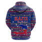 Haiti Christmas Hoodie Blue Red Xmas Santa Snowflake and Map - African Pride
